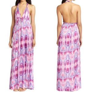 LoveShackFancy Tie Dye Maxi Dress Pink Purple Halter‎ Size 2 Jellyfish Bohemian